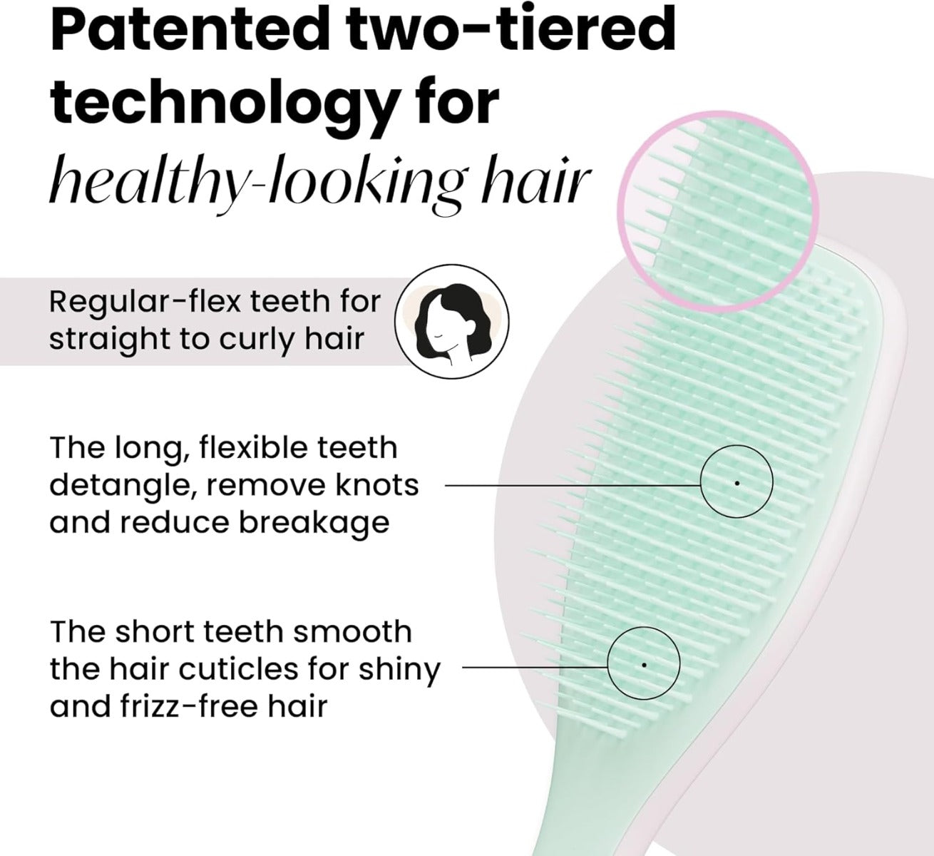 Tangle Teezer The Ultimate Detangler Regular Hairbrush, Straight & Curly (28 Colours)