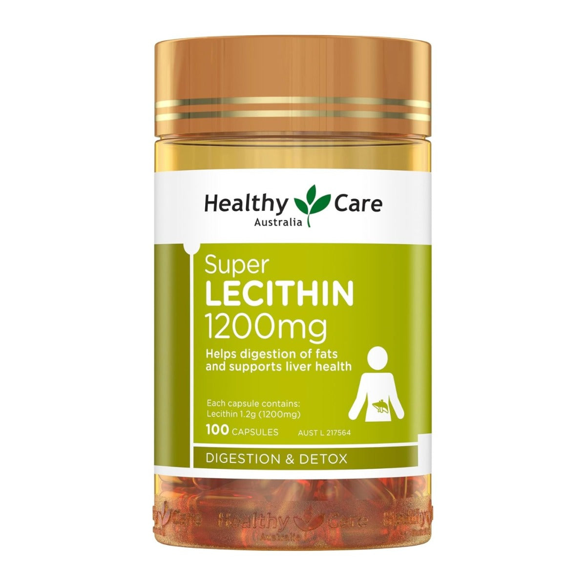 Healthy Care Super Lecithin 1200mg, 100 Capsules (Exp 05/27)