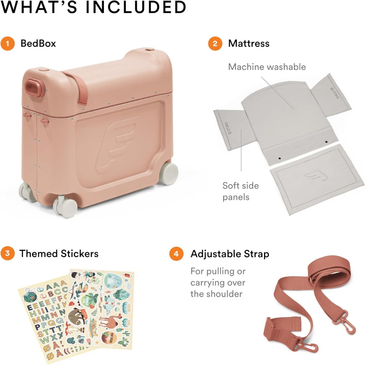 Stokke Jetkids Bed Box Airplane Ride/Carry/Sleep-On Suitcase V4 (6 Colours)