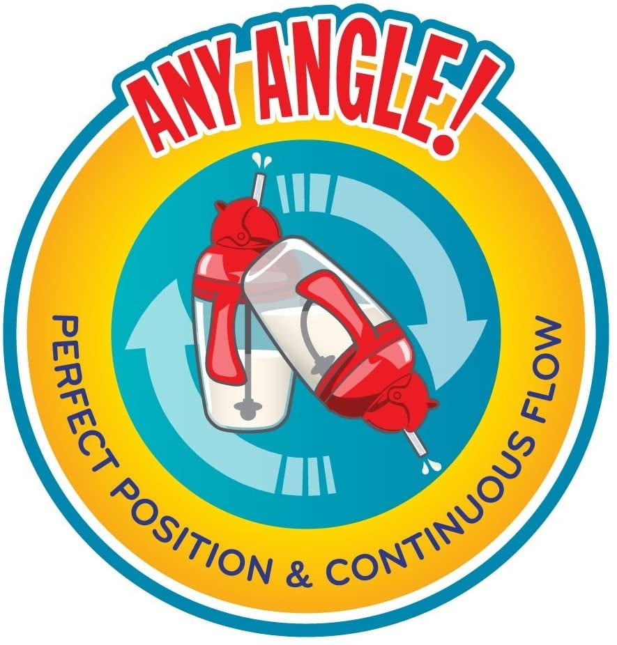 Nuby 2 Handles No-Spill Flip-it Tritan Weighted Straw Cup, 240ml - Glitter Prints