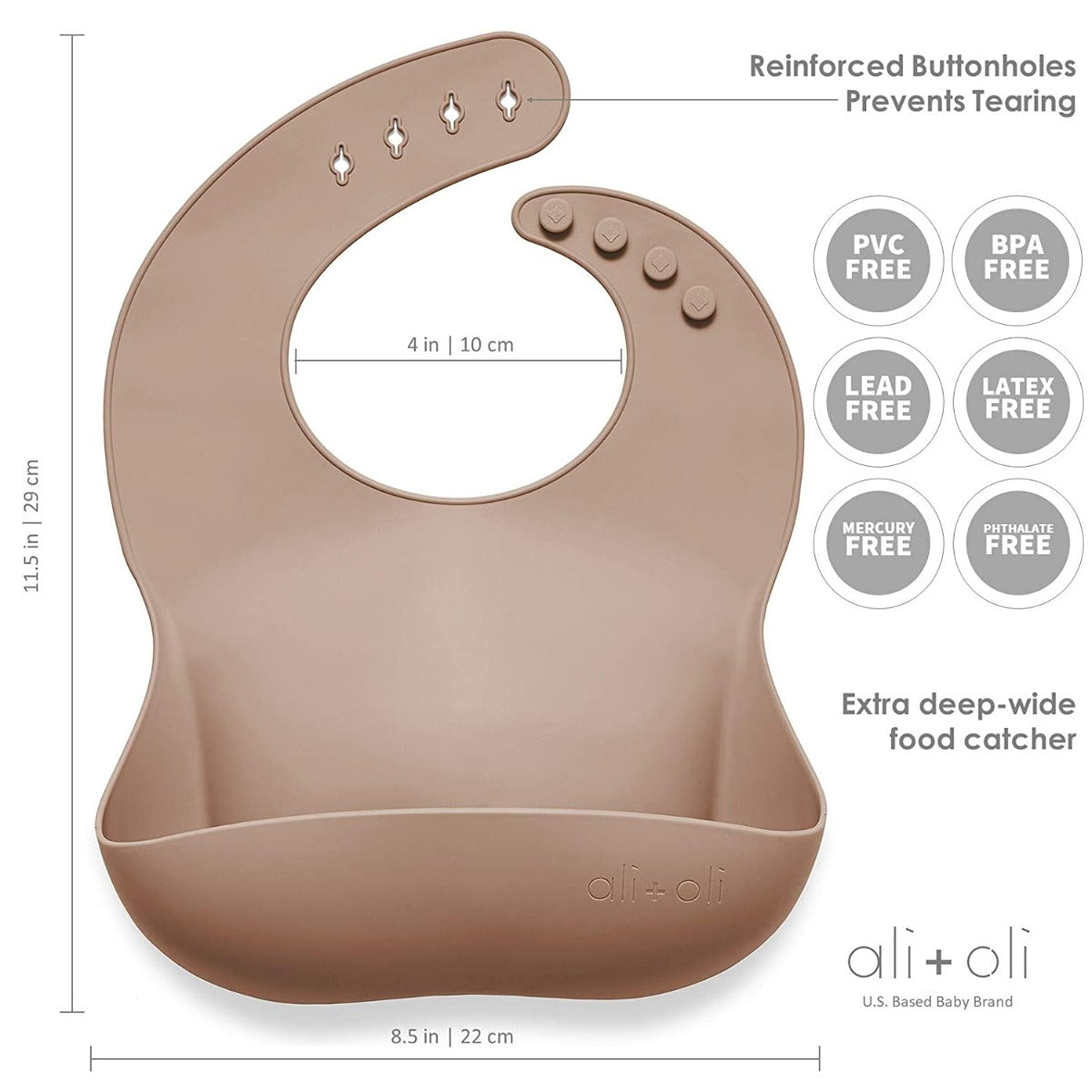 Ali+Oli Baby Silicone Bibs (7 Colours) - Pupsik Singapore