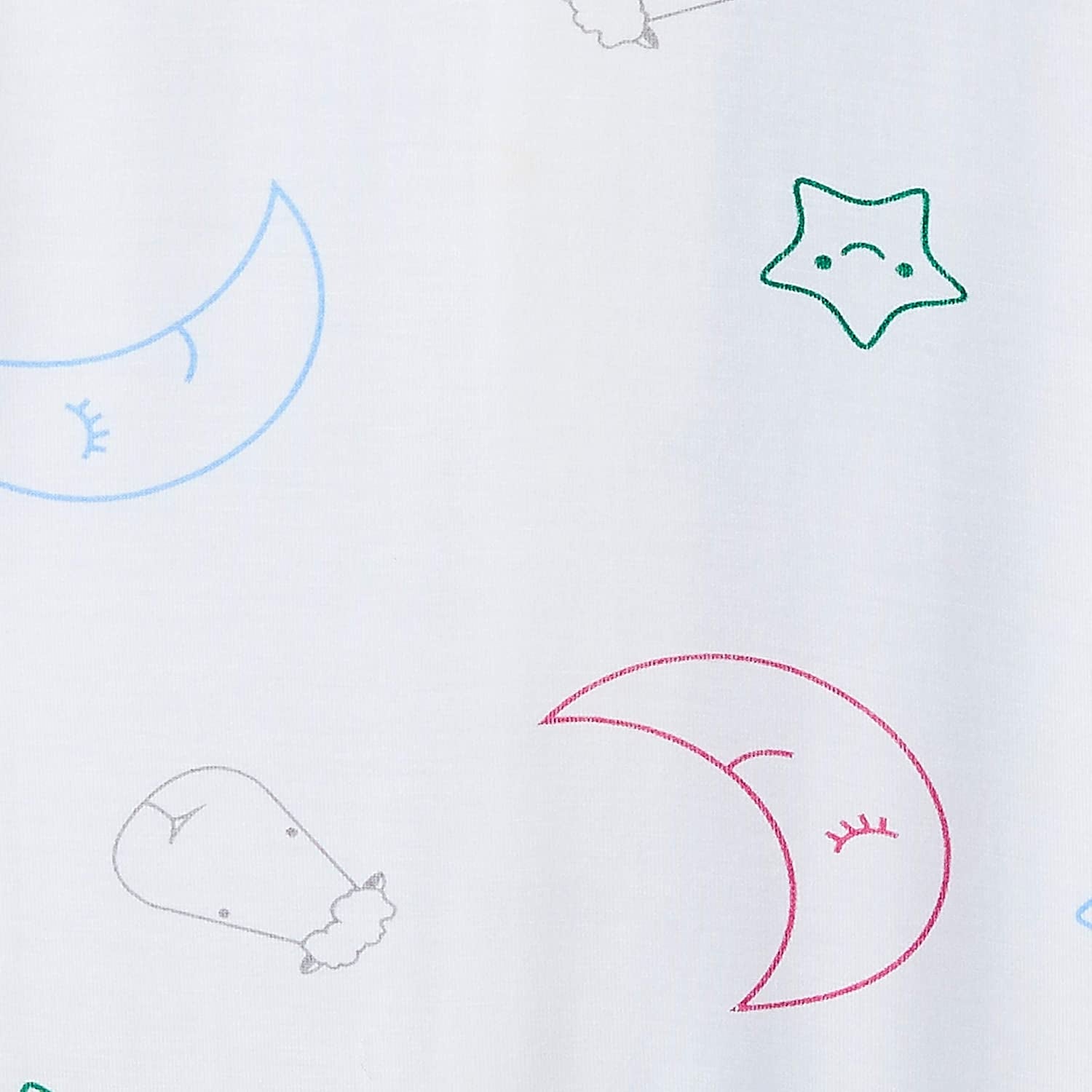 Baa Baa Sheepz Baby Zip Romper - Colourful Moon & Star White (4 Sizes)