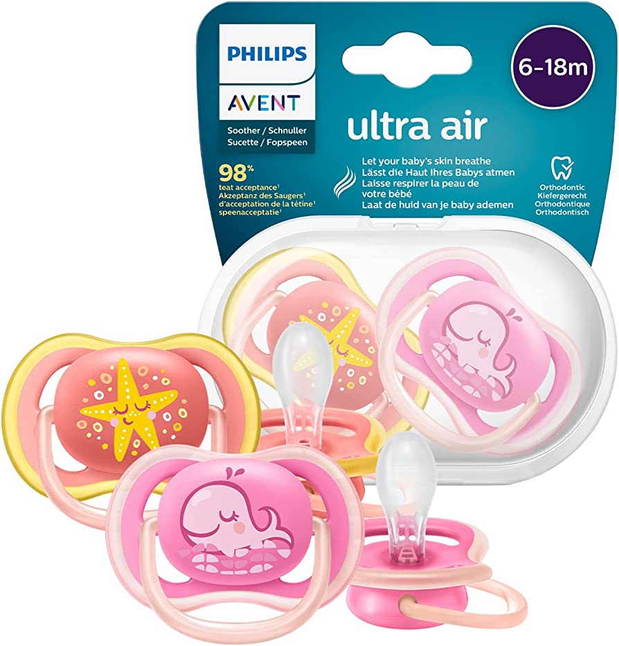 Philips Avent Ultra Air Pacifier, 2pk - 6-18M (14 Designs)