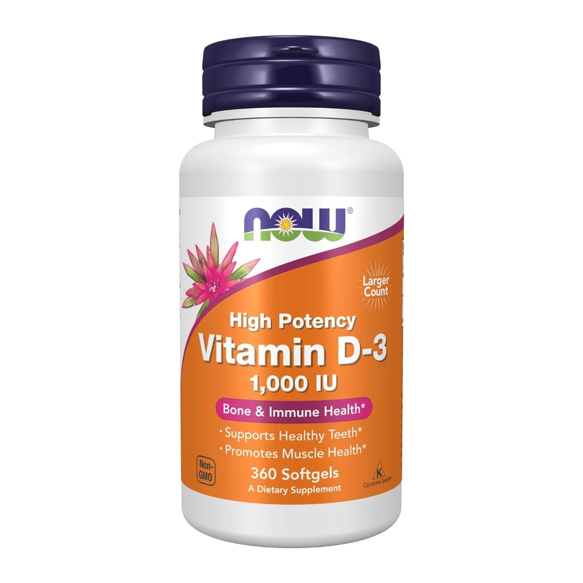 NOW Foods Vitamins D-3 1000 IU, 360 Soft Gels (Exp 10/27)