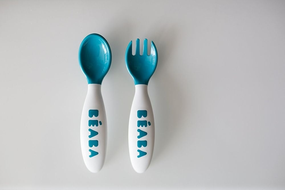 Beaba Second Stage Ergonomic Cutlery Set (3 Colours) - Pupsik Singapore