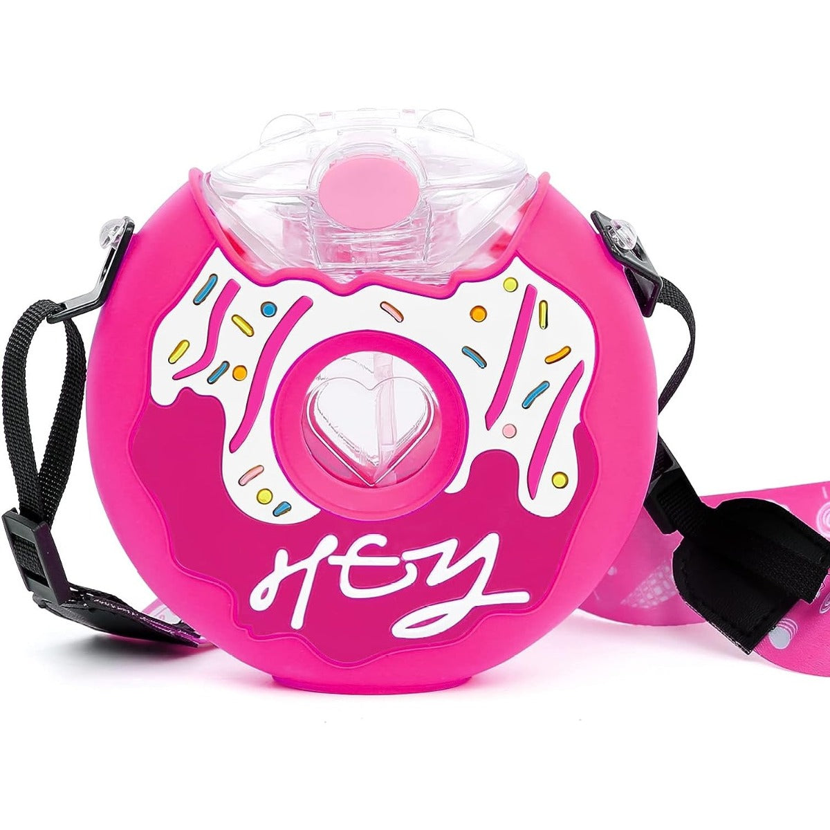 Biomom Donut Tritan Straw Drinking Bottle with Straps, 380ml (5 Designs) - Pupsik Singapore