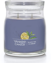 Yankee Candle Signature Medium Jar Candle, 2-wicks (13oz) - Black Tea and Lemon