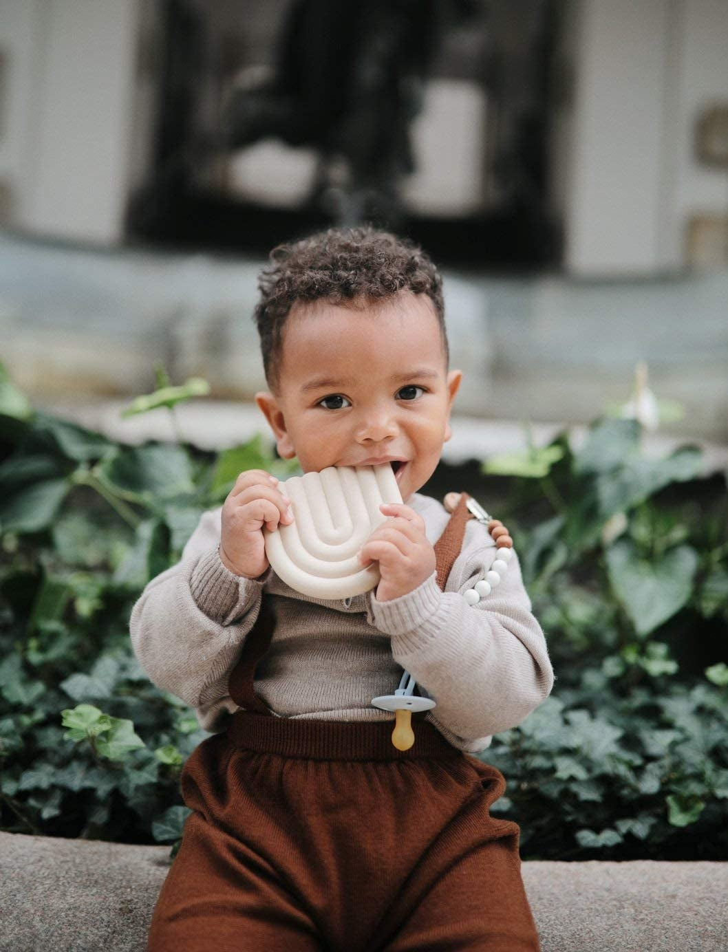 Mushie Silicone Rainbow Teether - Shifting Sand - Pupsik Singapore