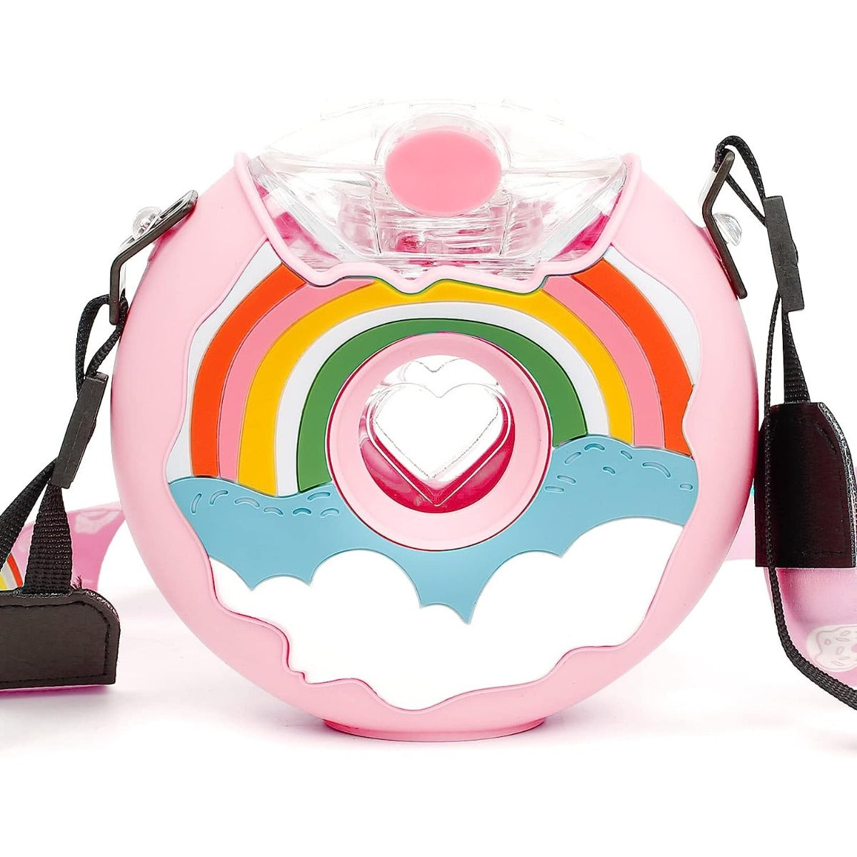 Biomom Donut Tritan Straw Drinking Bottle with Straps, 380ml (5 Designs) - Pupsik Singapore