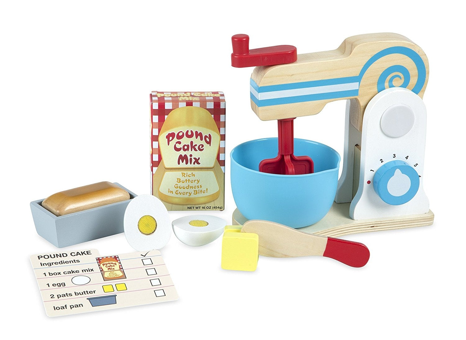 Melissa & Doug Wooden Make-a-Cake Mixer Set