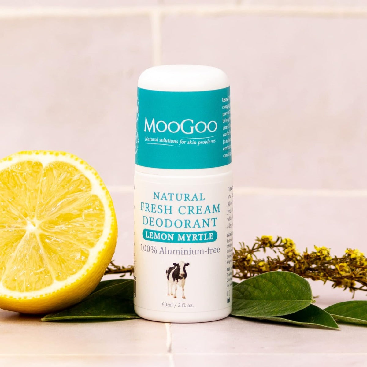 MooGoo Natural Fresh Cream Deodorant, 60ml - Lemon Myrtle (Exp 08/26)
