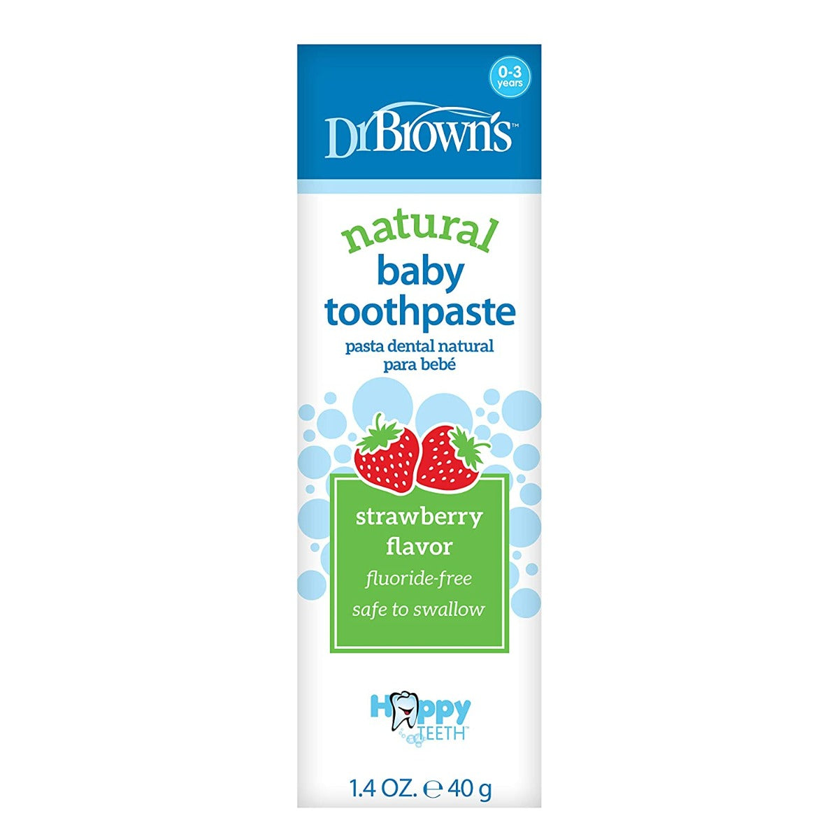 Dr. Brown's Natural Baby Toothpaste, 40g - Strawberry (exp 08/27)