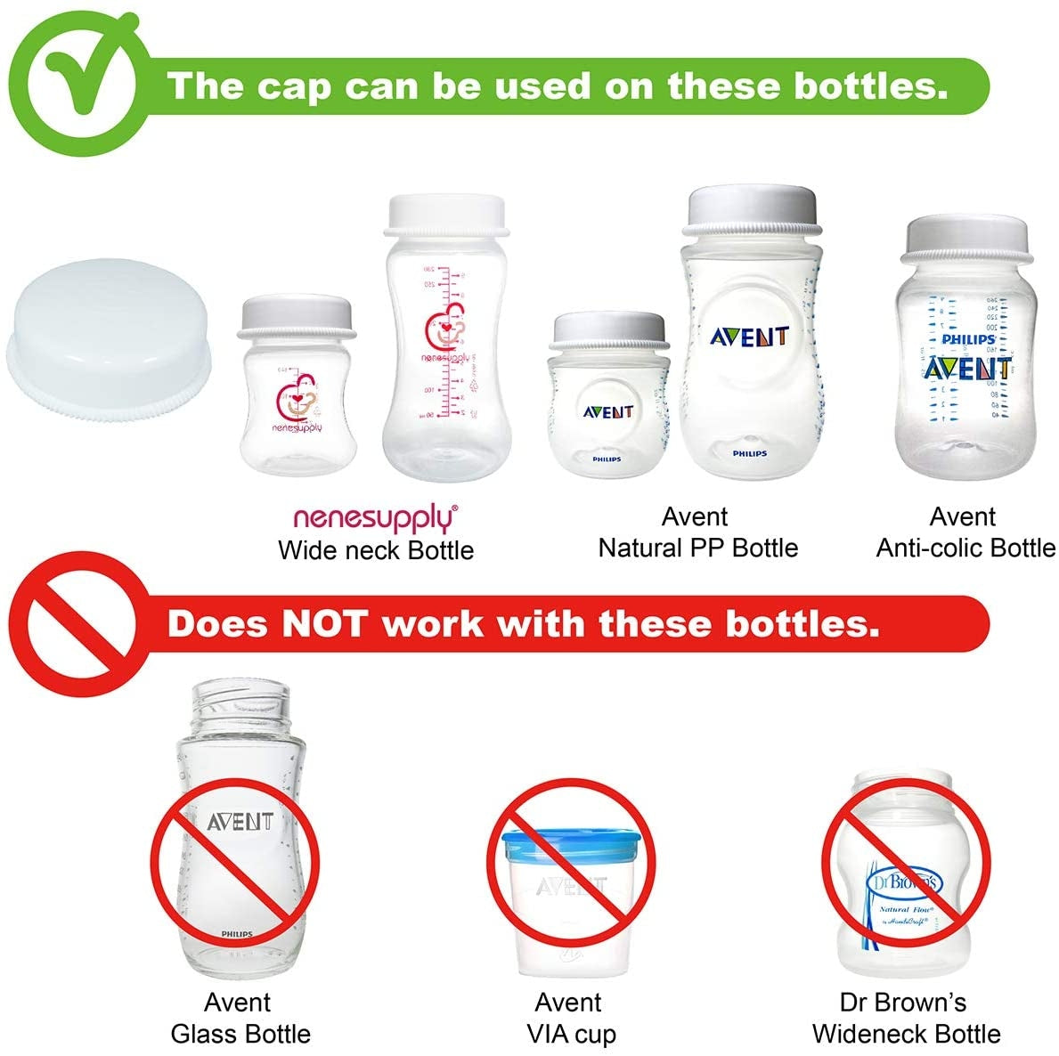 Nenesupply Wide Mouth Breastmilk Storage Bottle (280ml/9oz) (4pk)