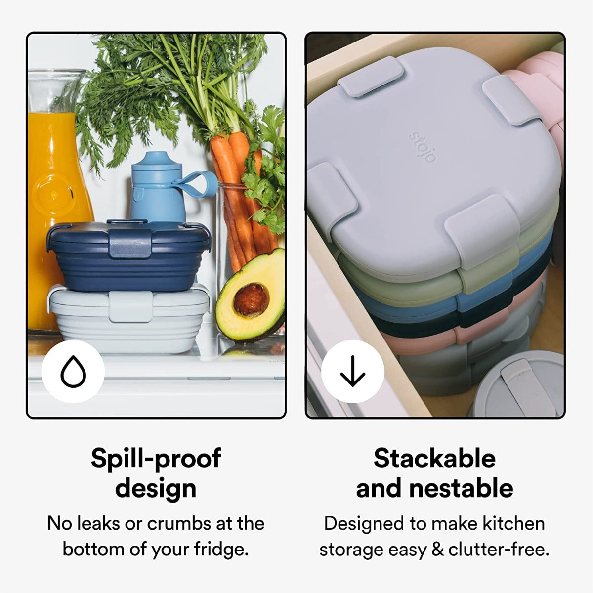 Stojo Silicone Collapsible Box, 24oz, 700ml (5 Colors)