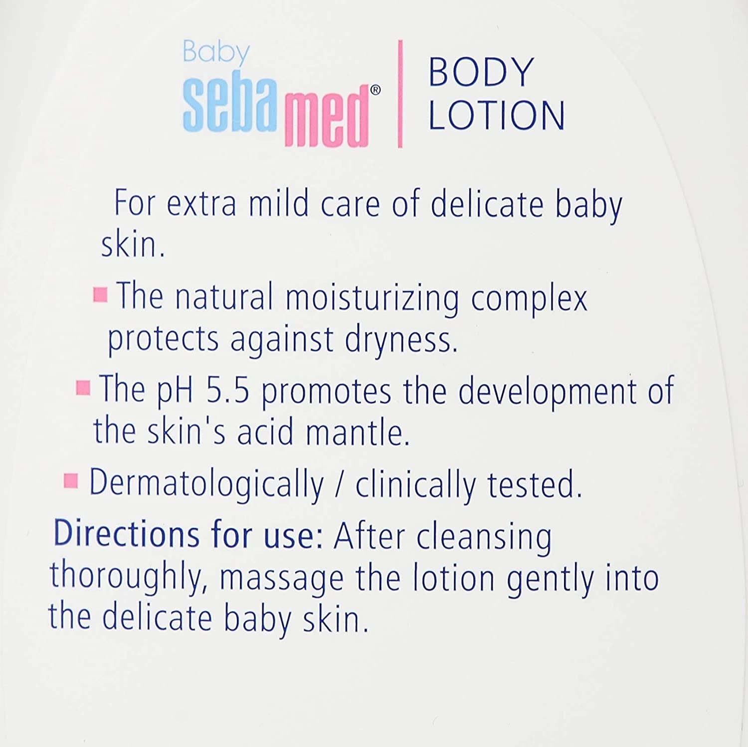 Sebamed Baby Body Lotion with Pump, 400ml (Exp 07/27)