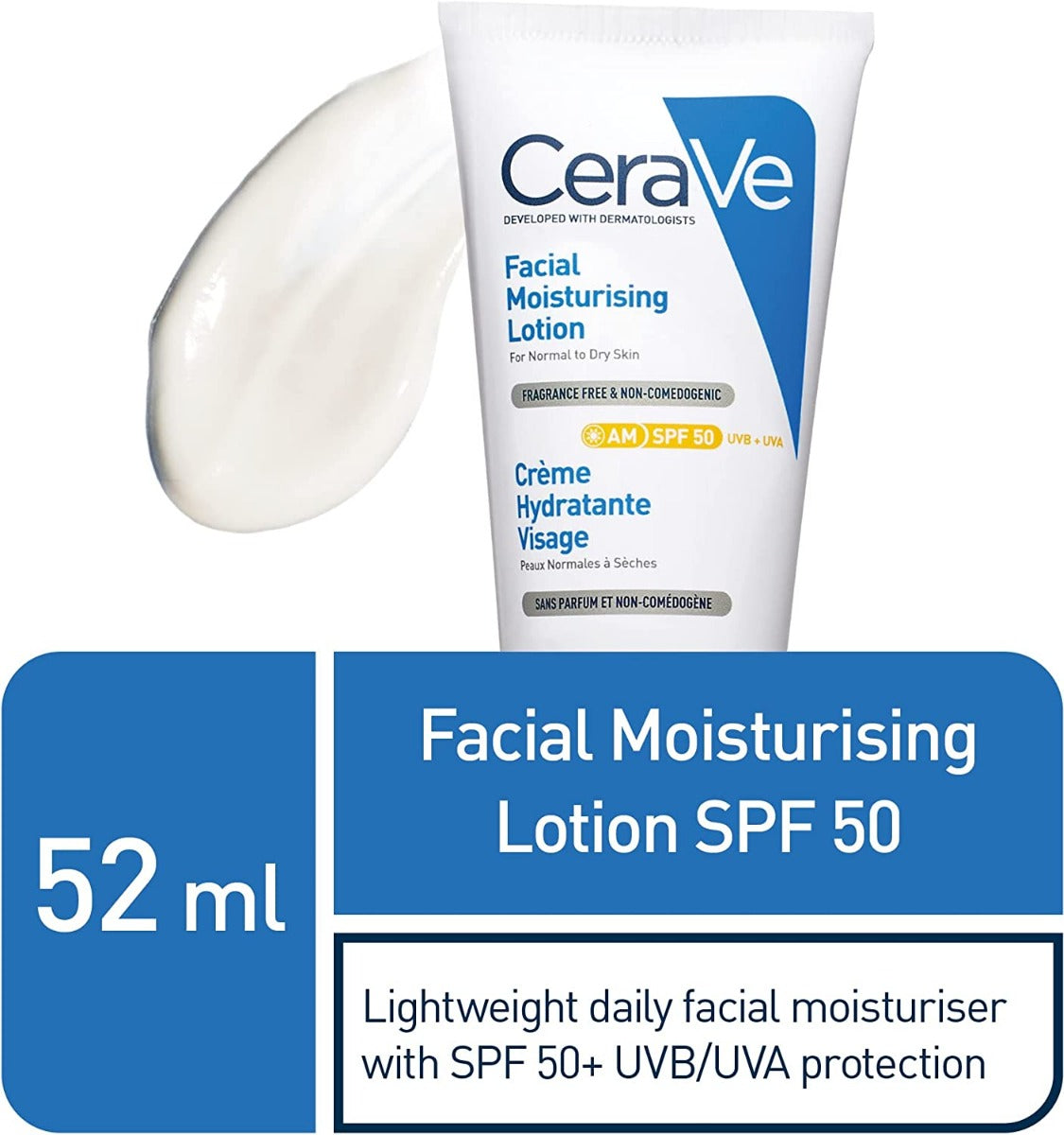 CeraVe Facial AM Moisturizing Lotion SPF50, 52ml (Exp 09/26)