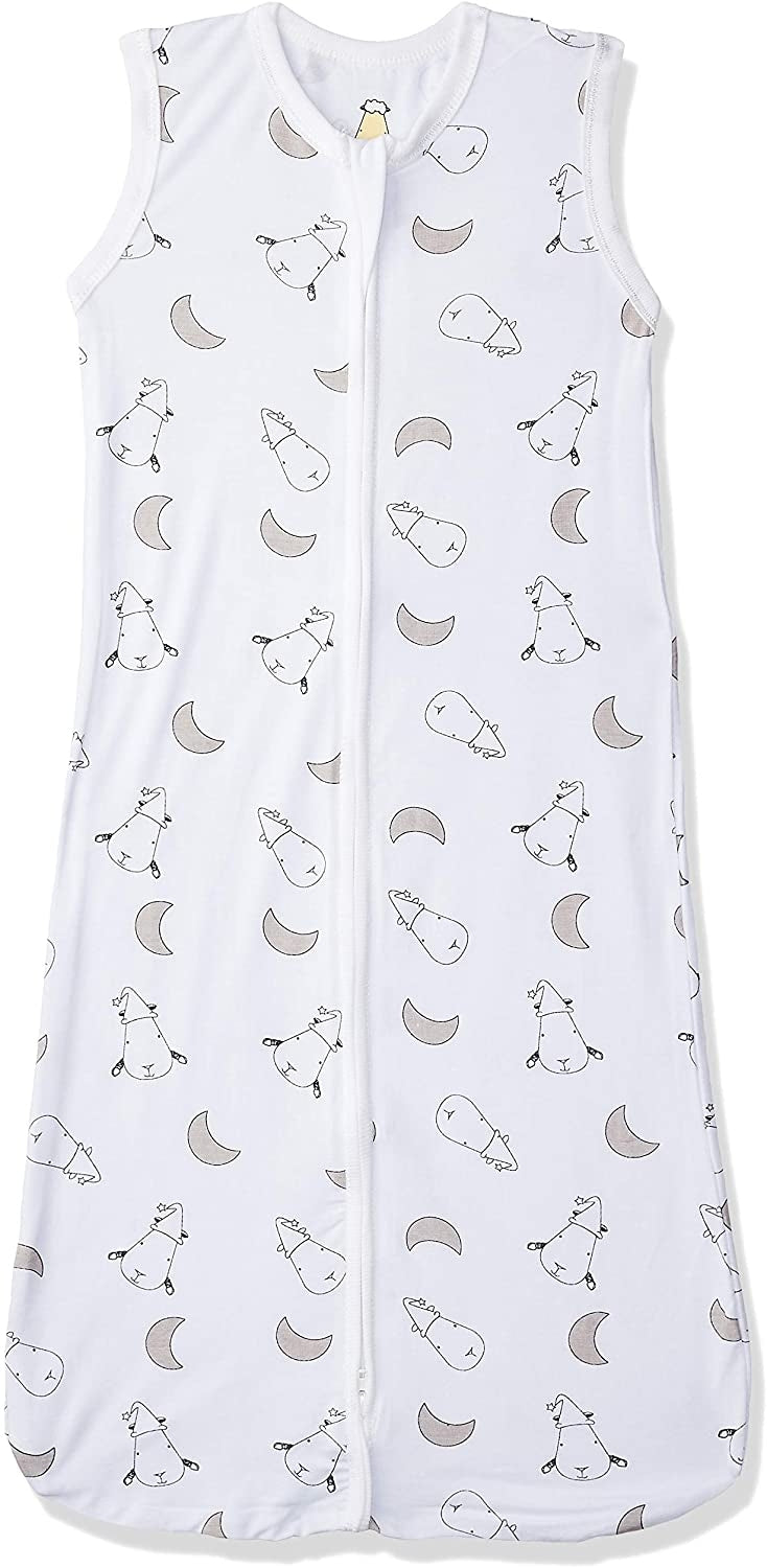Baa Baa Sheepz Wearable Blanket Zip Sleep Bag - Small Moon & Sheep White (3 Sizes)
