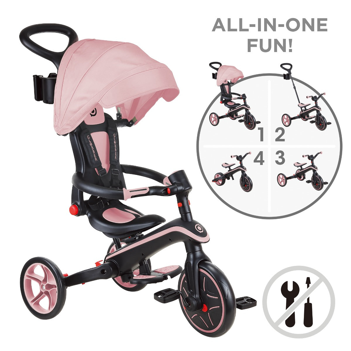 Globber Explorer Trike Foldable 4-in-1 (5 Colors) - Pupsik Singapore