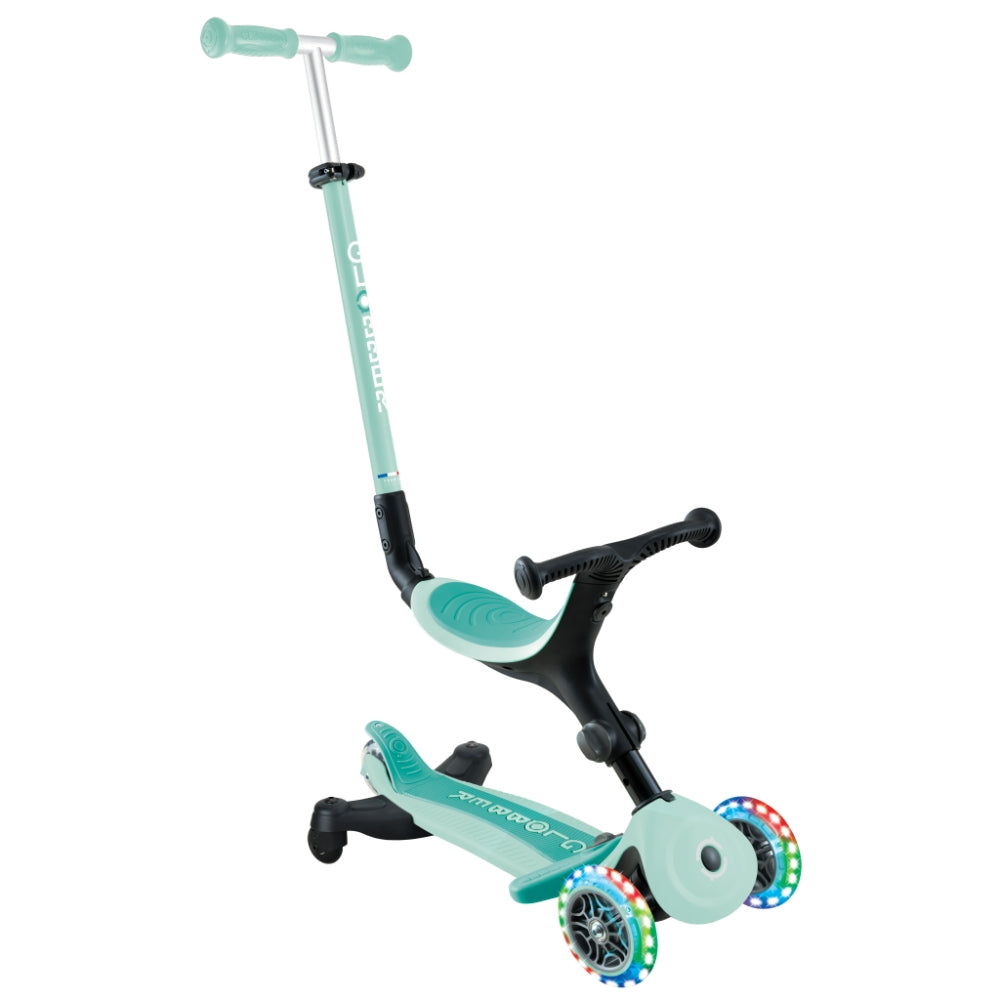 Globber GO•UP Active Lights 360° Foldable Convertible Scooter (LED Wheels) - Mint