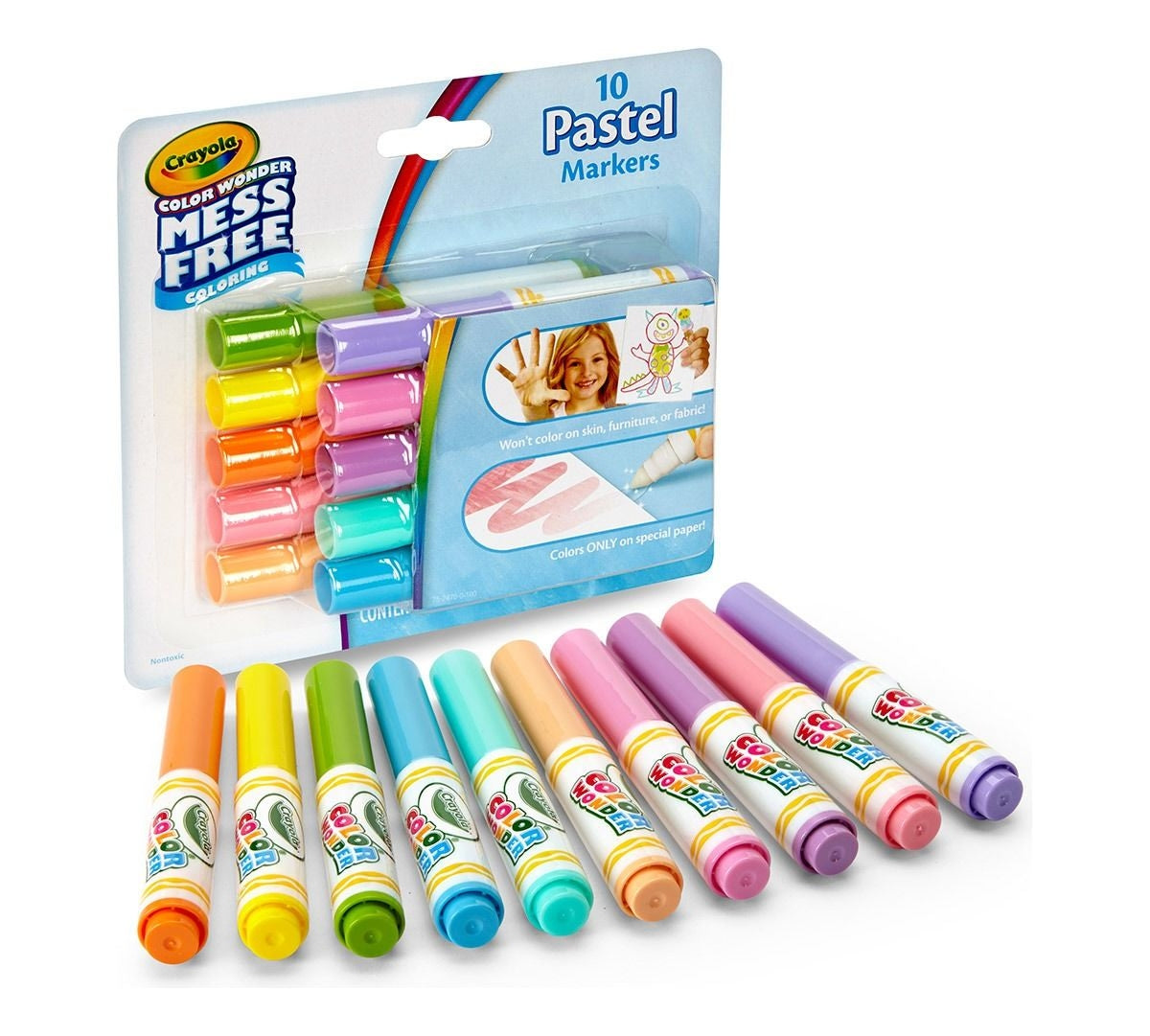 Crayola Color Wonder Mess Free Mini Markers - Pastel (10pc)