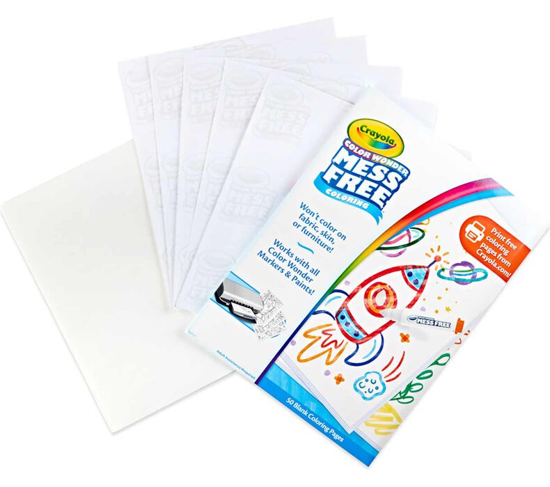 Crayola Color Wonder Mess Free Blank Coloring Pages, 50pcs