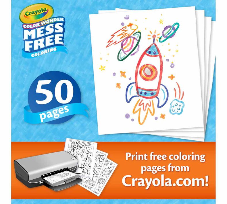Crayola Color Wonder Mess Free Blank Coloring Pages, 50pcs