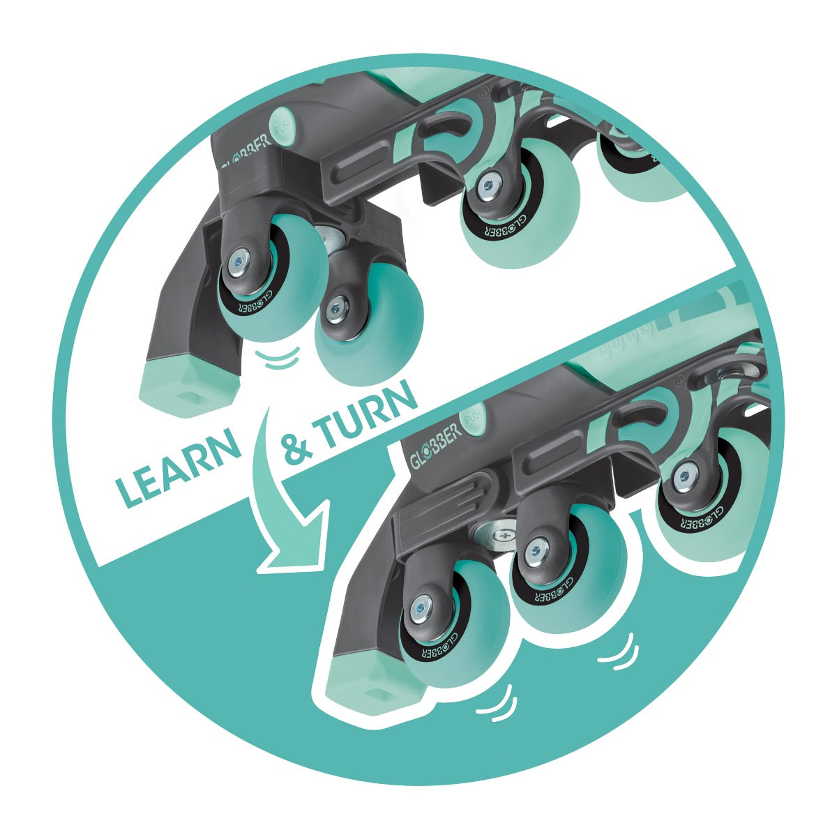 Globber Learning Skates 2-in-1 - Mint (2 Sizes)
