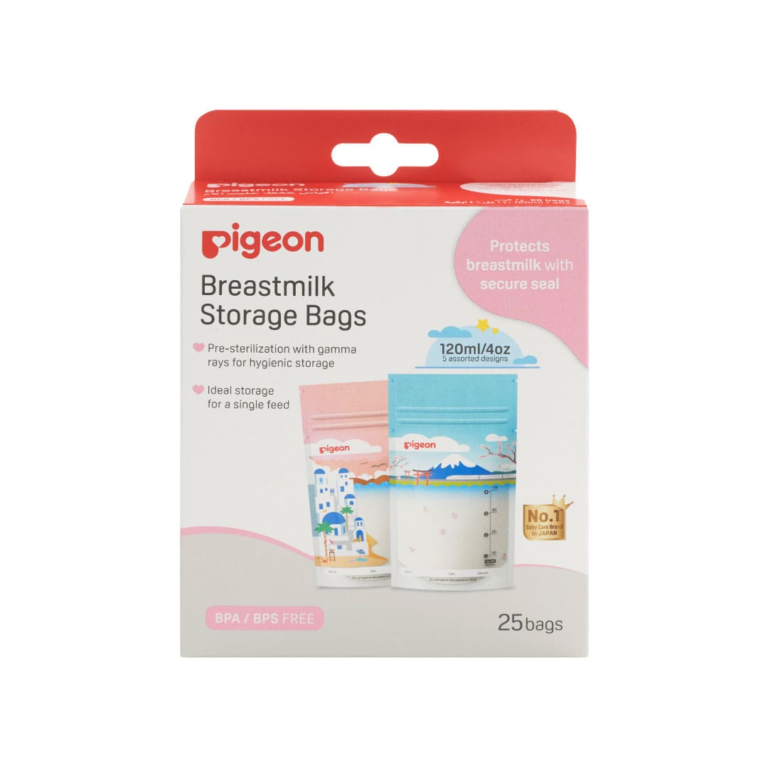 Pigeon Breastmilk Storage Bags, 120ml (25pcs) - Holiday (Exp 02/31)