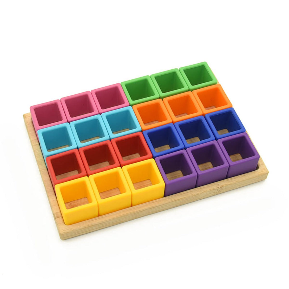 Biomom Silicone Building Blocks, 16pcs - Rainbow