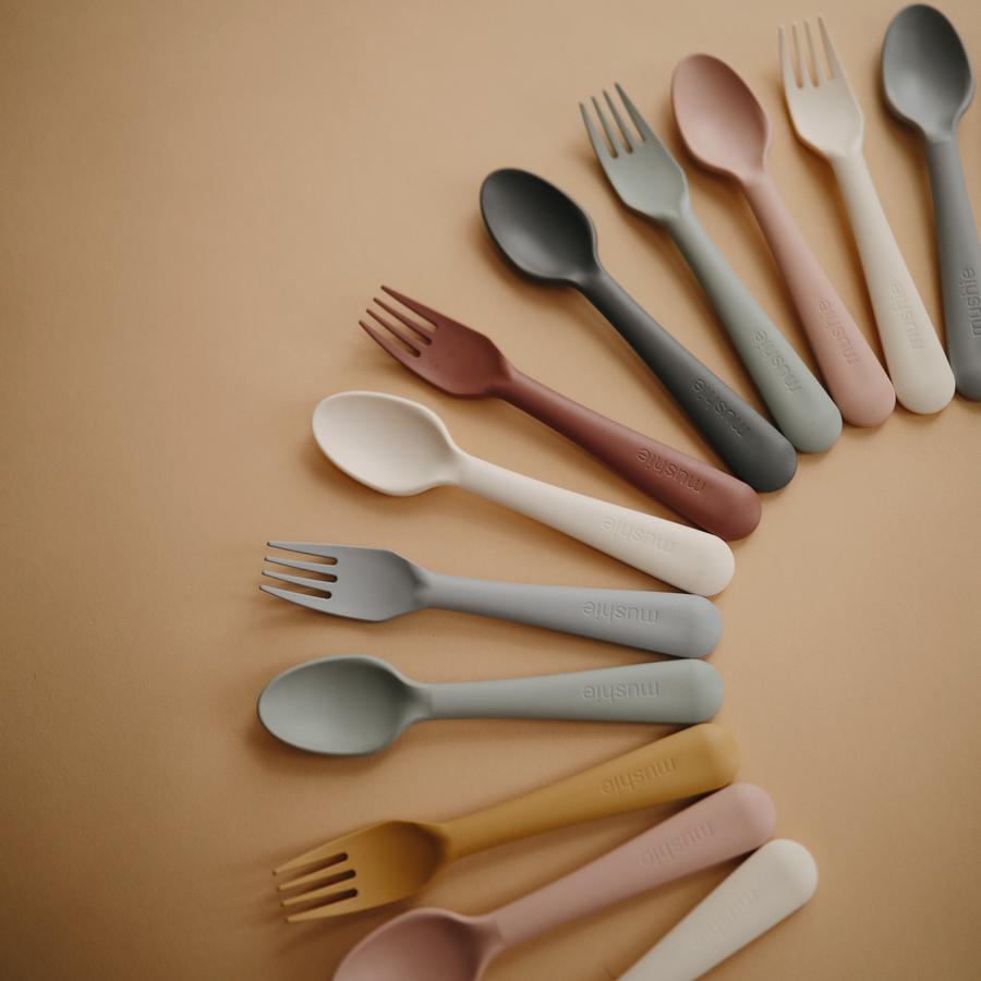 Mushie Baby Fork and Spoon Set (12 Colors)