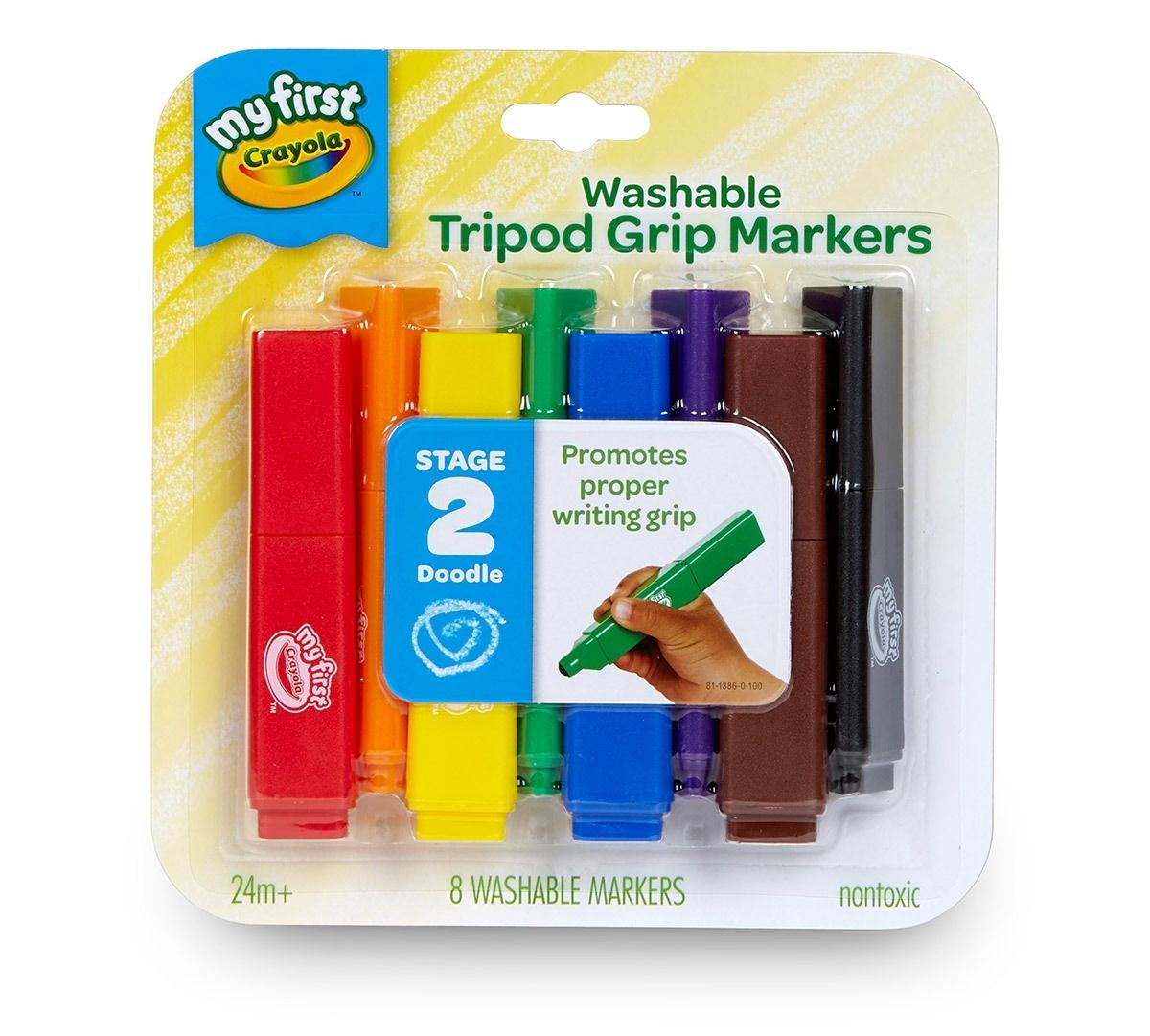 Crayola My First Washable Tripod Grip Markers (8pc)