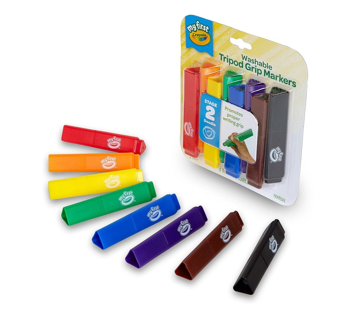 Crayola My First Washable Tripod Grip Markers (8pc)