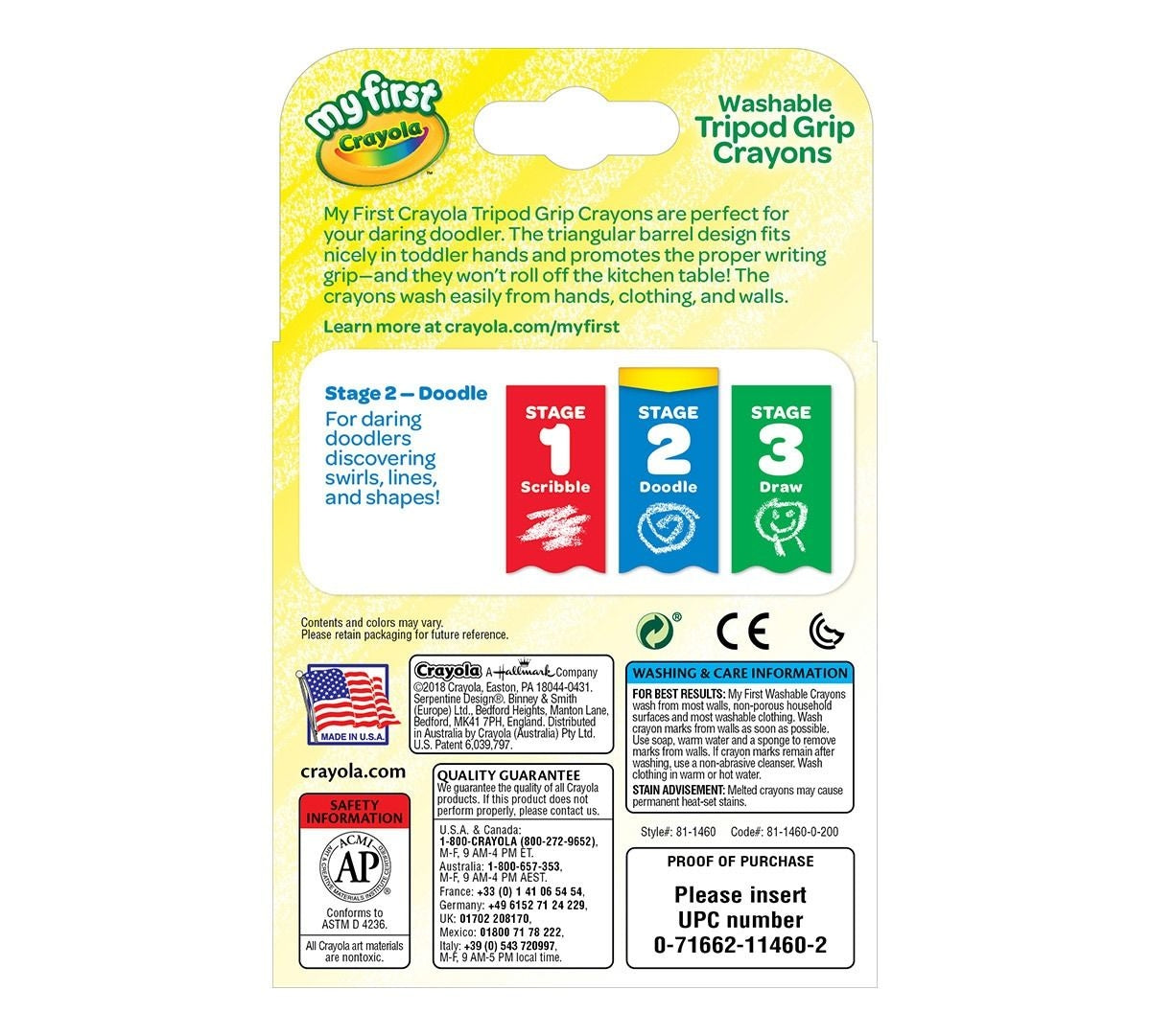 Crayola My First Washable Tripod Grip Crayons (8pc)