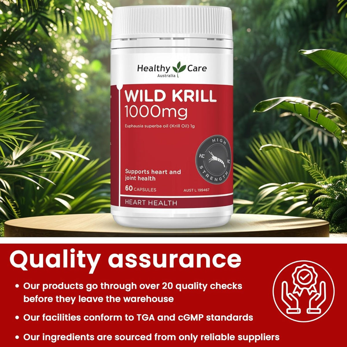 Healthy Care Wild Krill 1000mg, 60 Caps (Exp 04/26)