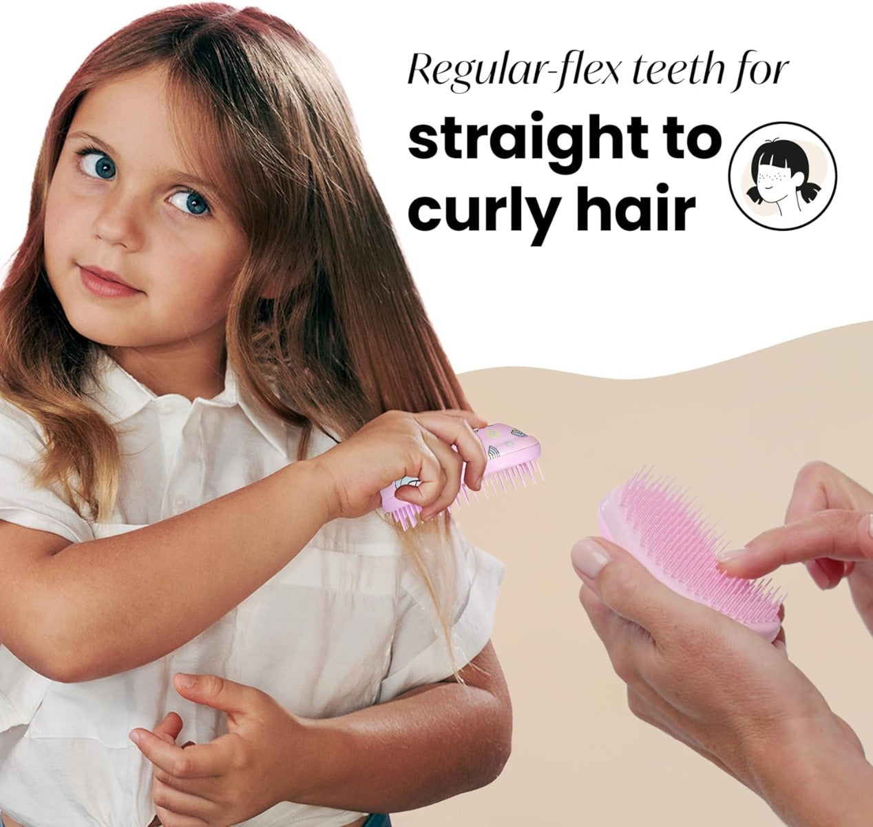 Tangle Teezer Original Detangling Mini Hairbrush, Straight & Curly (5 Designs)
