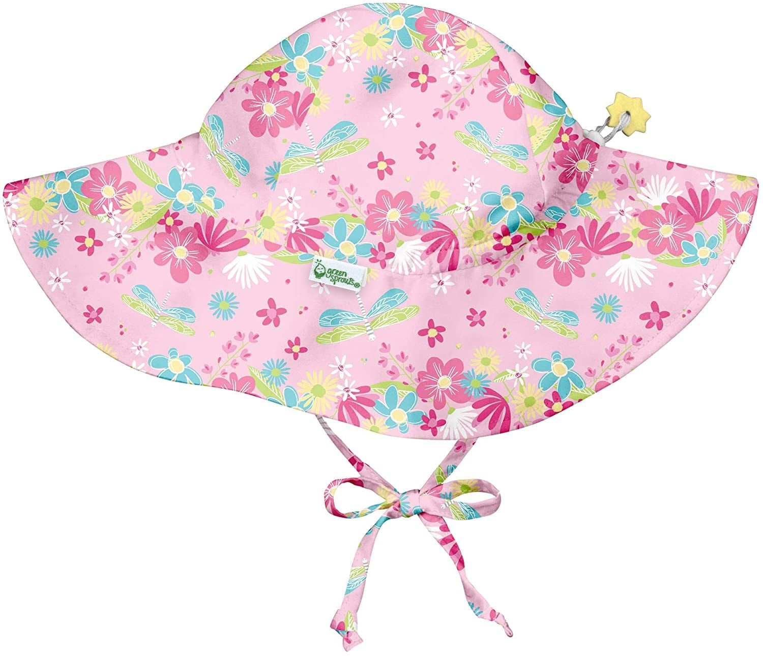 IPlay Brim Sun Protection Hat - Light Pink Dragonfly Floral (2 Sizes)