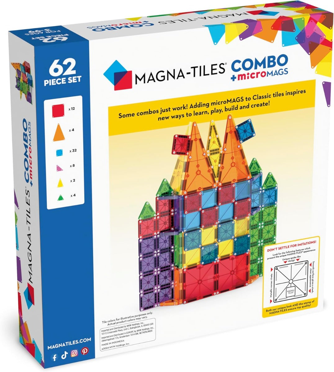 Magna-Tiles Combo 62-Piece Set + microMAGs