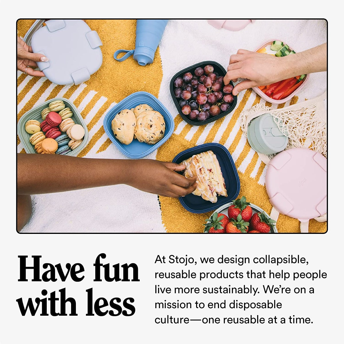 Stojo Silicone Collapsible Box, 24oz, 700ml (5 Colors)