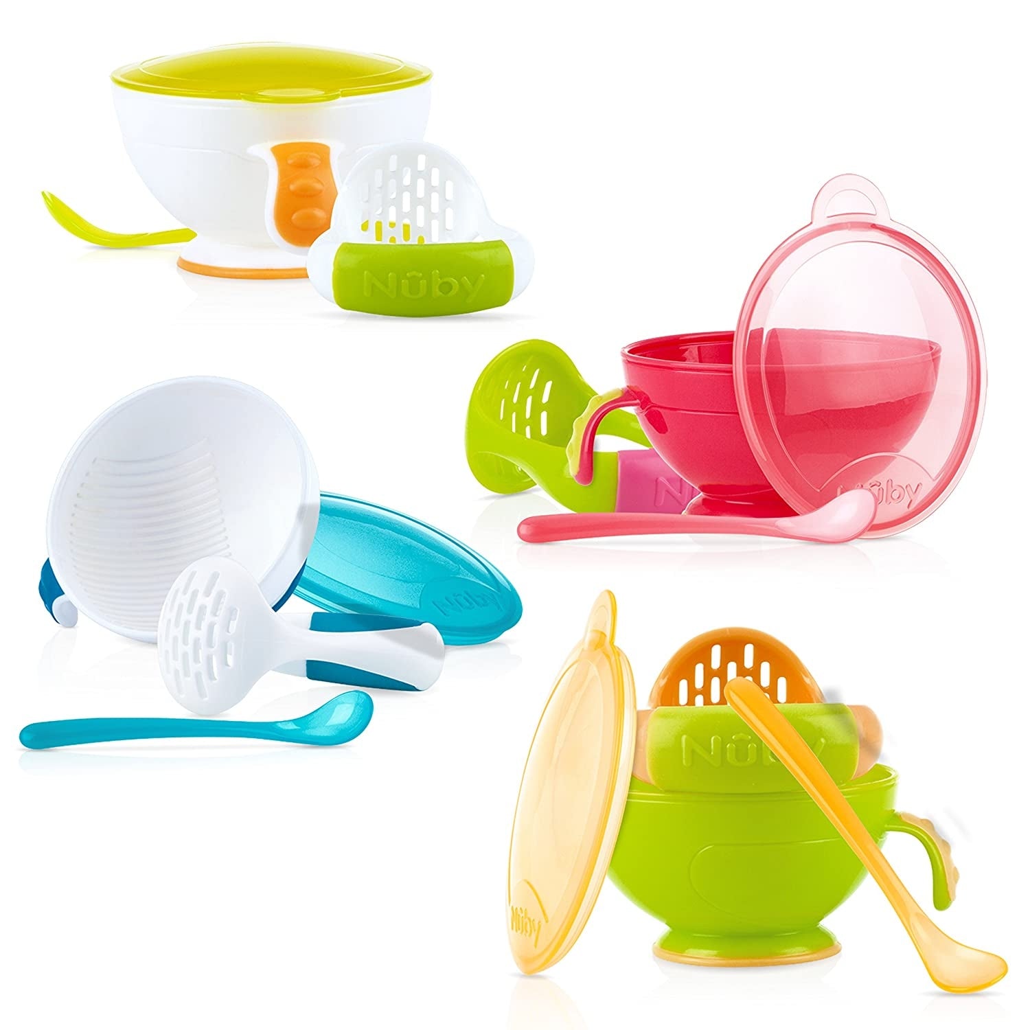 Nuby Garden Fresh Mash 'N' Feed Food Bowl and Masher (4 colors)