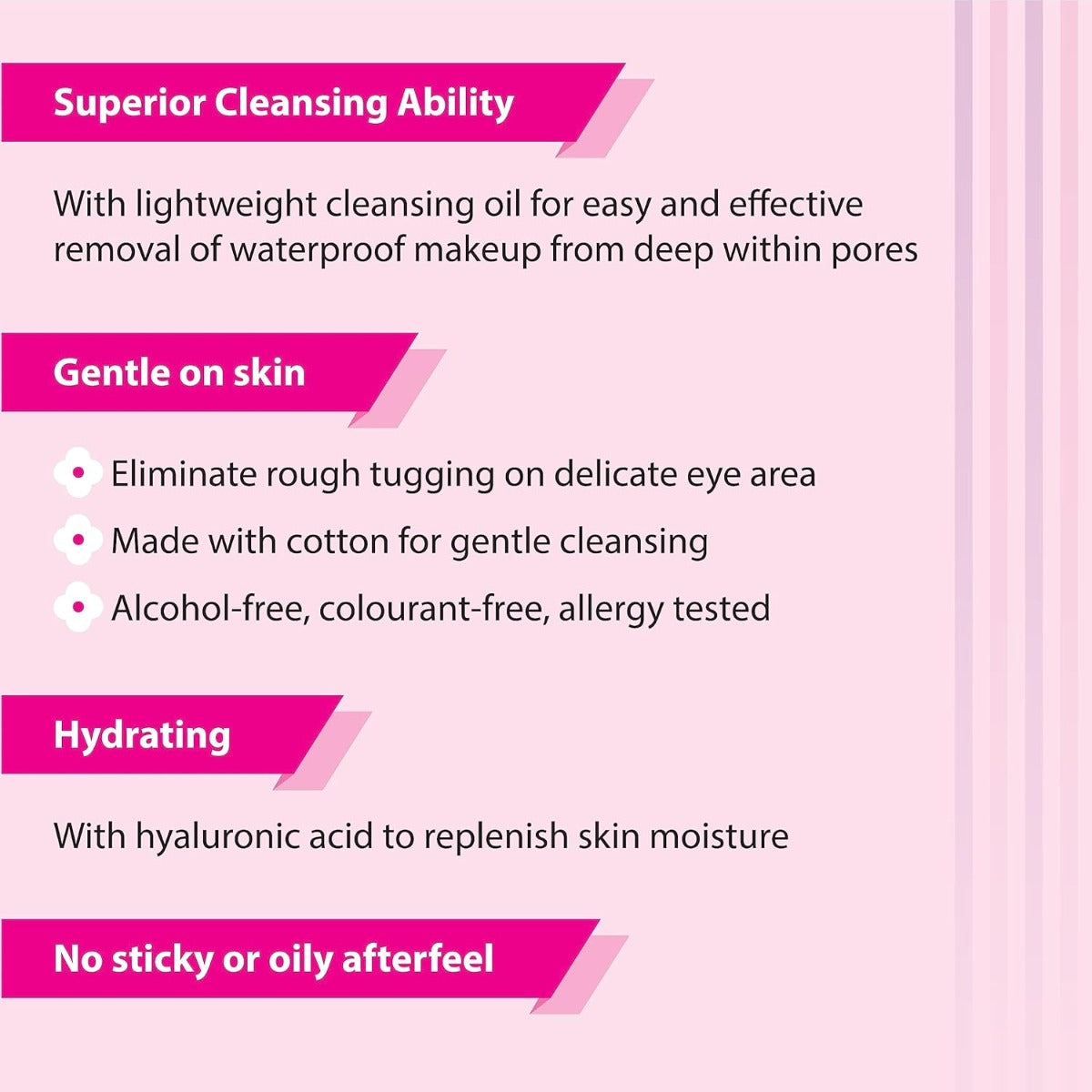 Biore Cleansing Oil-In-Cotton Makeup Remover Wipes (Refill), 44s (Exp 12/27)