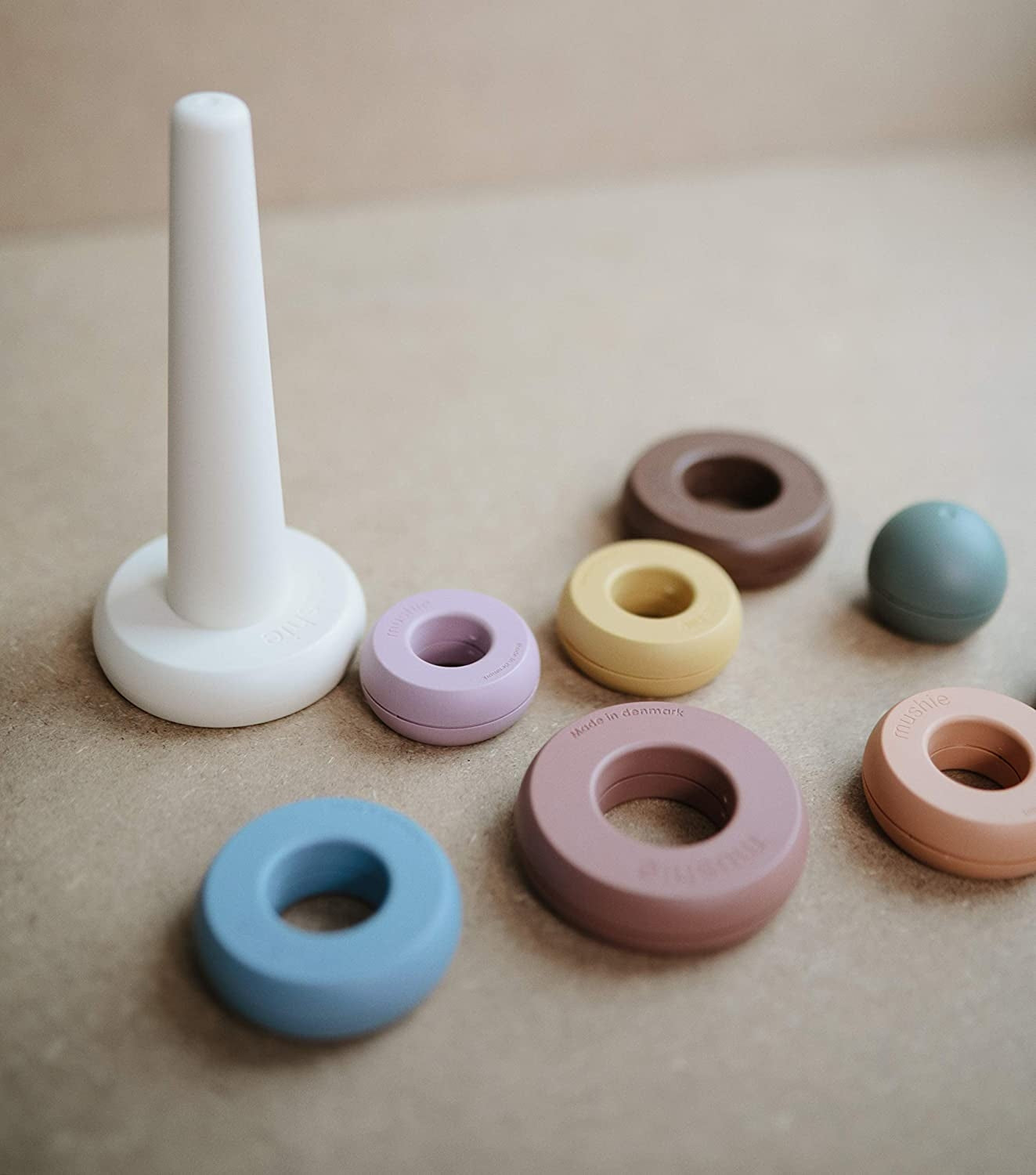 Mushie Stacking Rings Toy - Rustic