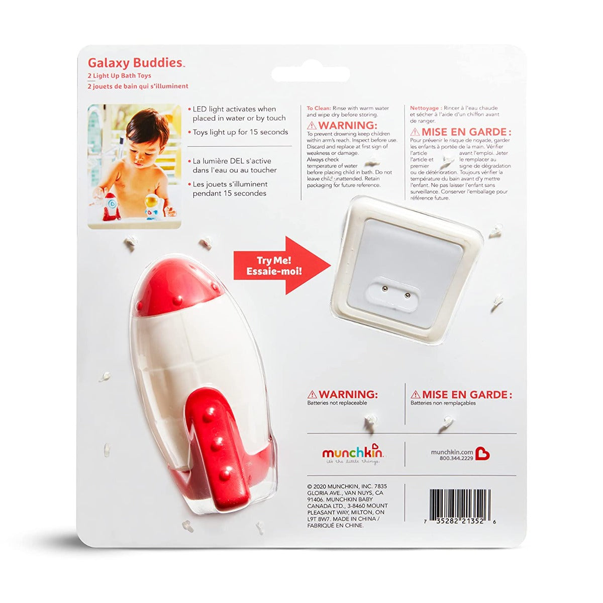 Munchkin Galaxy Buddies Light Up Bath Toy, 2pk