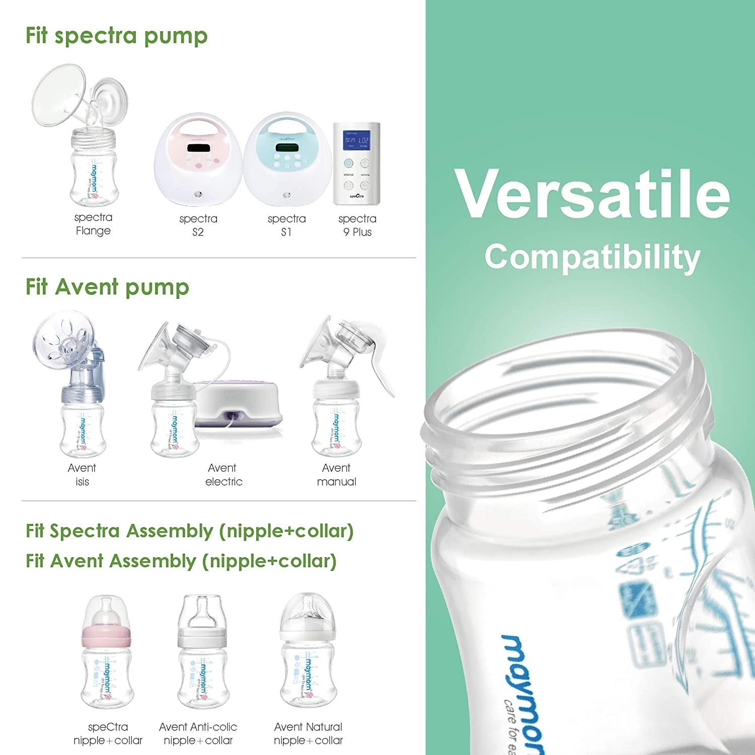 Maymom Wide-Neck Milk Bottle with SureSeal Silicone Disc, 140ml (6pk)