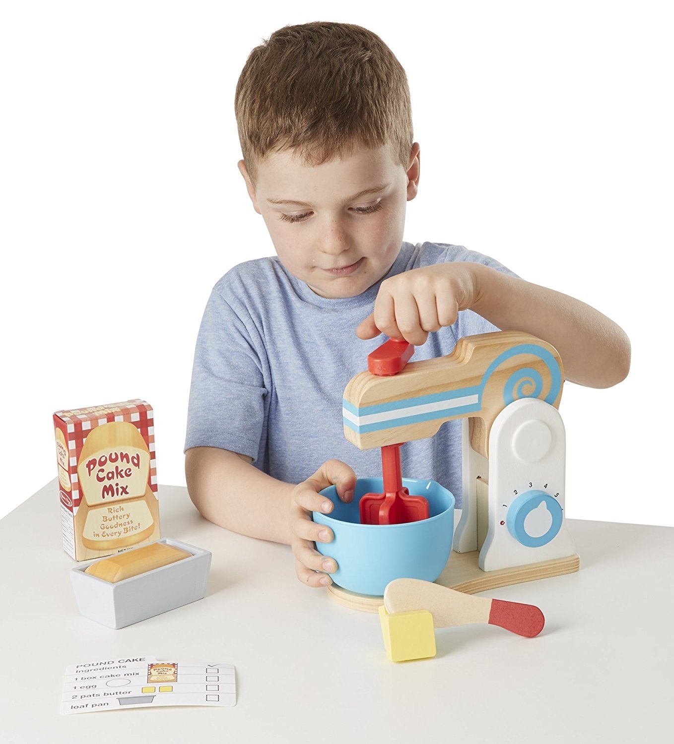 Melissa & Doug Wooden Make-a-Cake Mixer Set