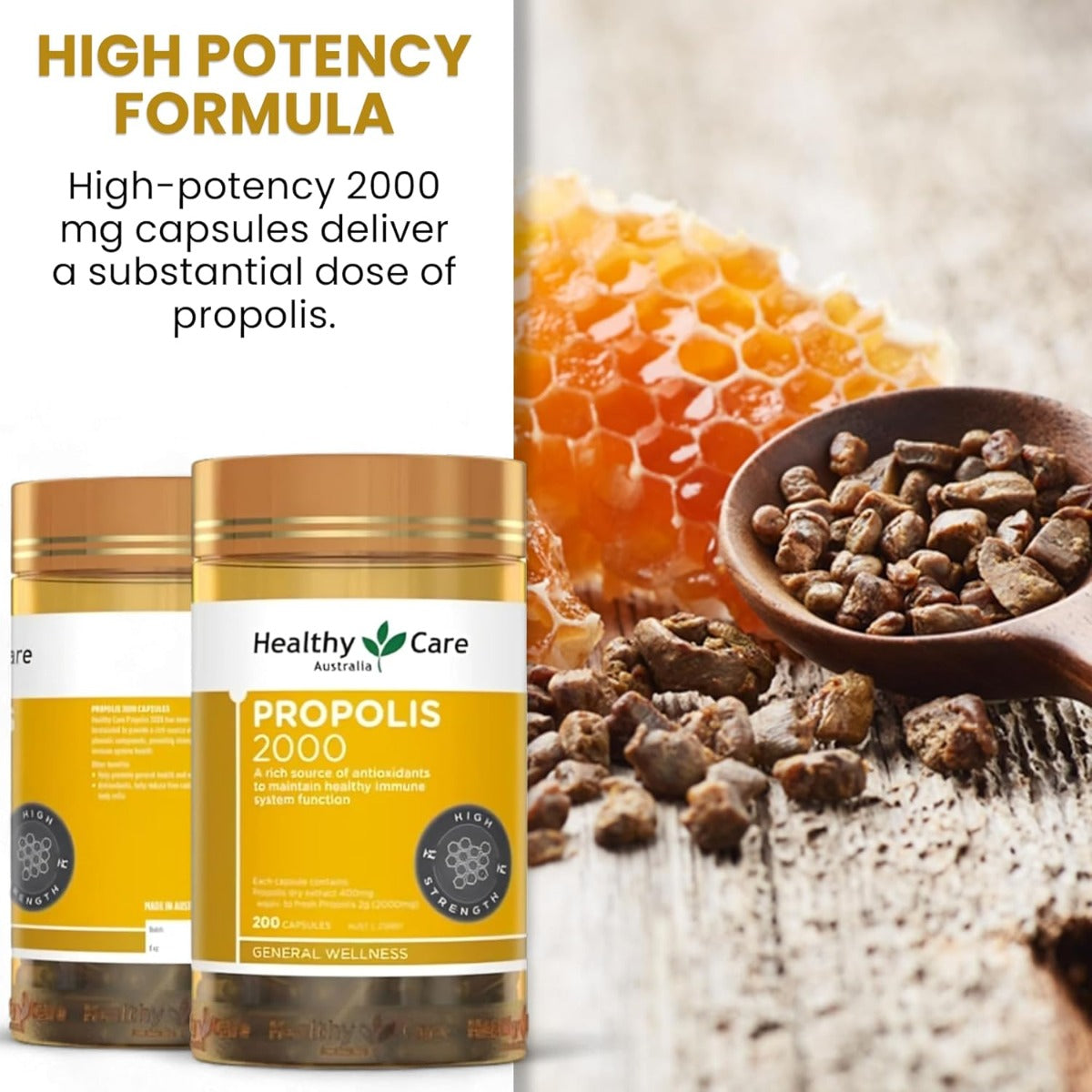Healthy Care Propolis 2000mg, 200 Capsules (Exp 07/27)