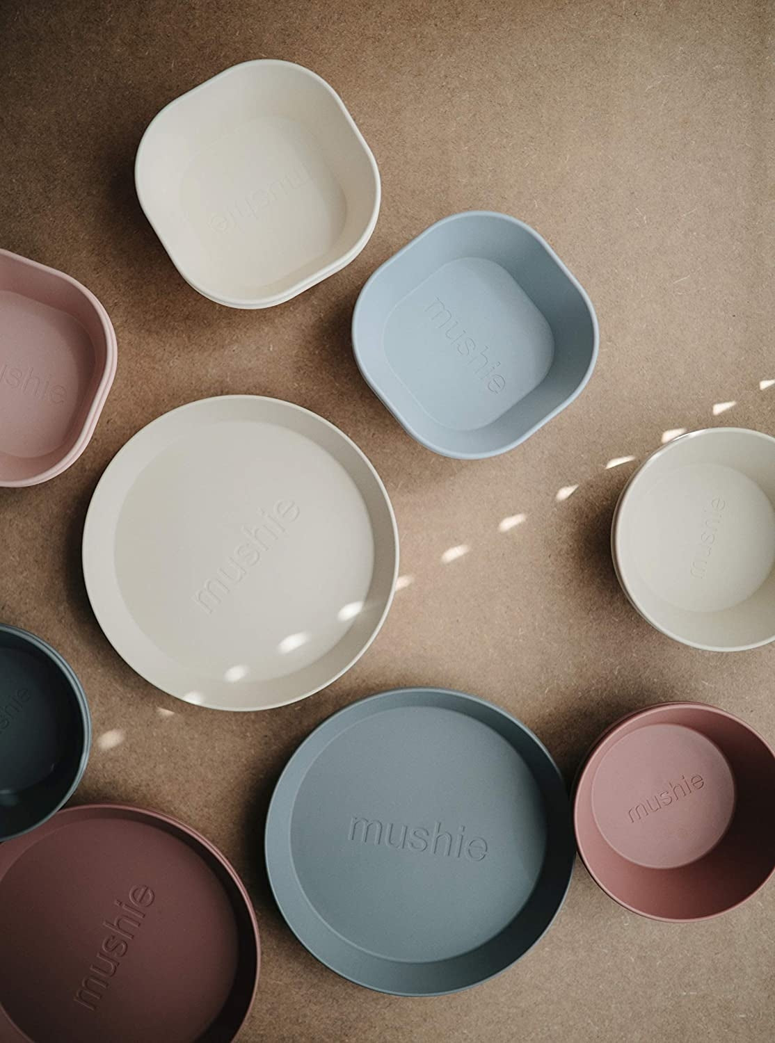 Mushie Square Dinnerware Bowls, 2 pcs (4 Colours) - Pupsik Singapore