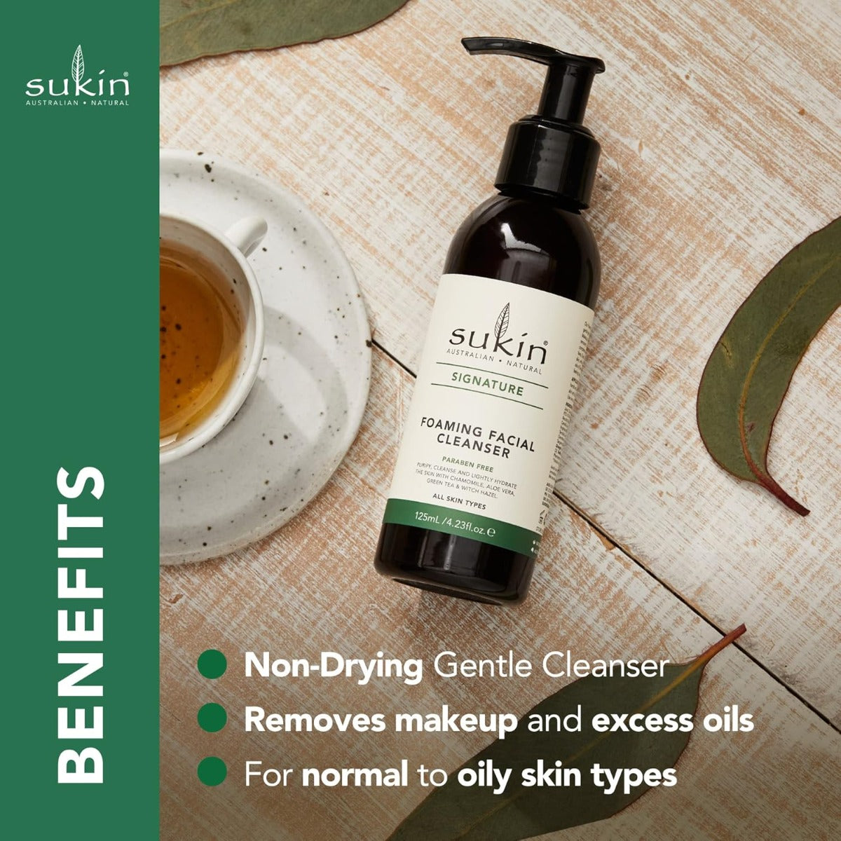 Sukin Foaming Facial Cleanser Pump, 125ml - Signature