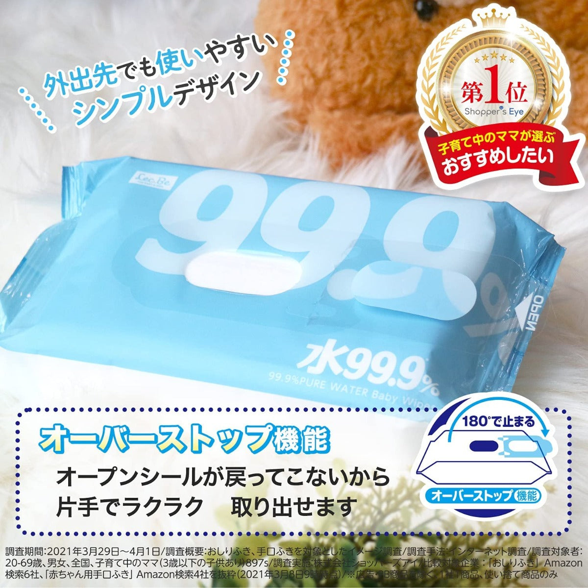 LEC 99.9% Pure Water Baby Soft Wet Wipes, 8x80=640pc