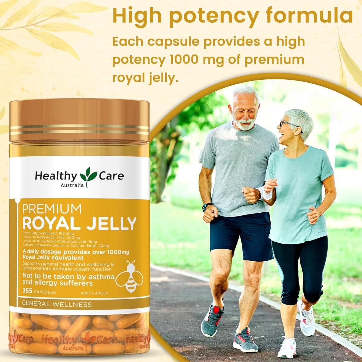 Healthy Care Premium Royal Jelly 1000mg, 365 caps (Exp 08/27)