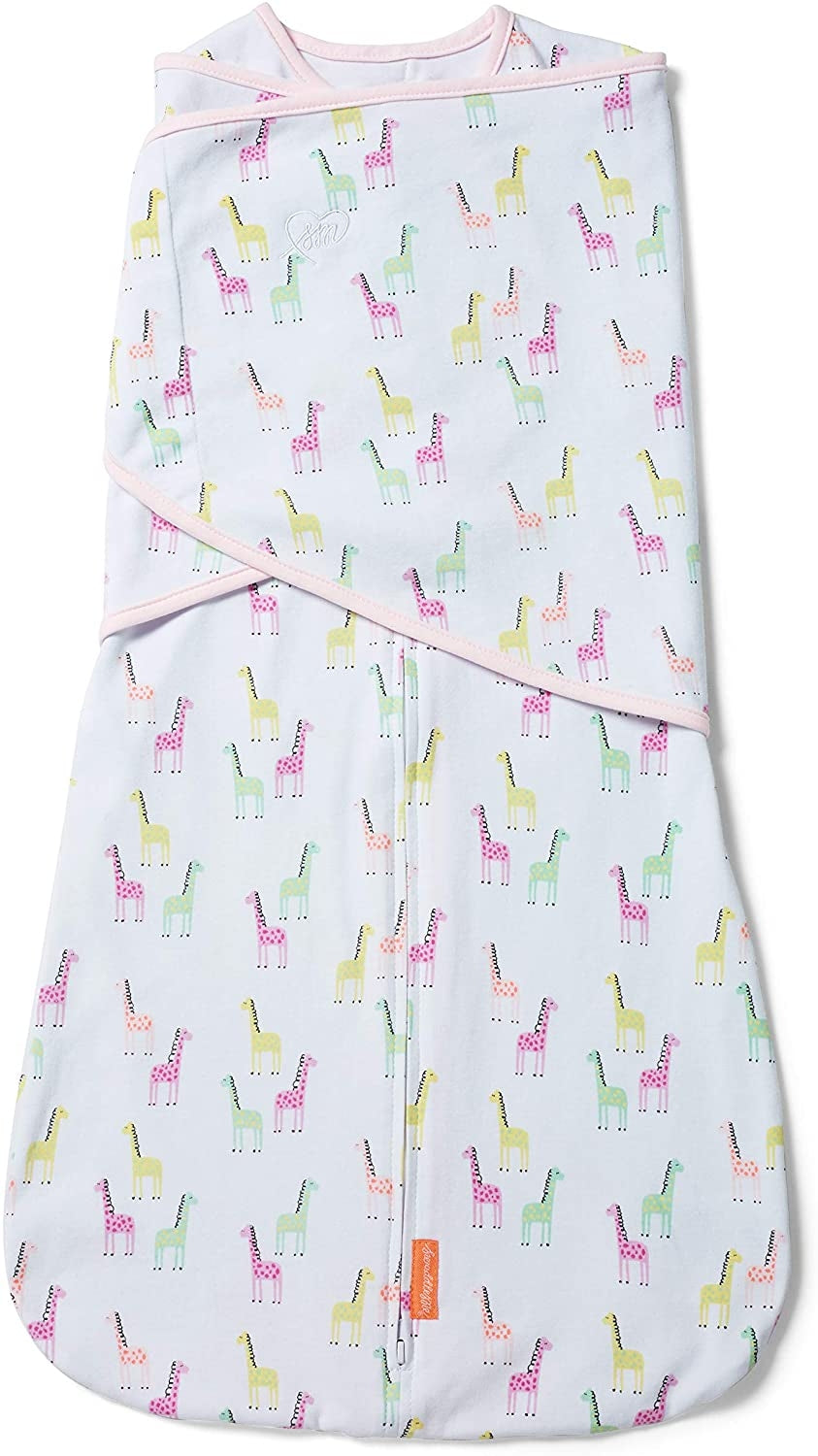 Summer Infant SwaddleMe Arms Free Convertible Swaddle (1pk), XL (6-9m) - Pink Giraffe